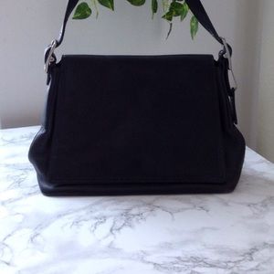 Vintage black leather coach bag