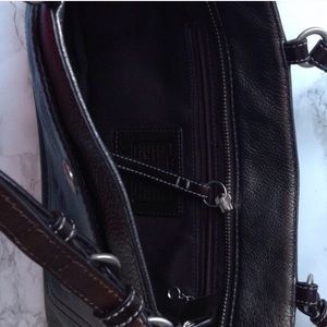 Vintage metallic leather coach bag