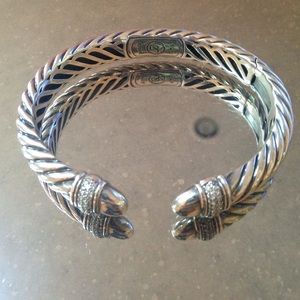 David yurman silver diamond bangle