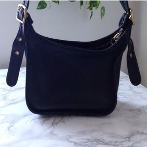 Black leather vintage coach cross body