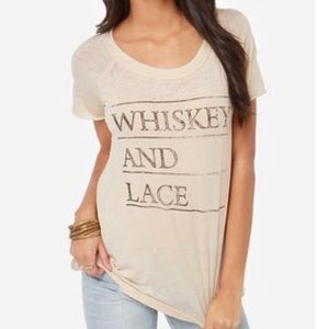 Chaser Whiskey and Lace open back tshirt XS