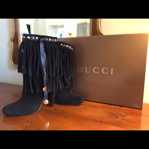 Gucci Suede Fringe Boots FUN!!