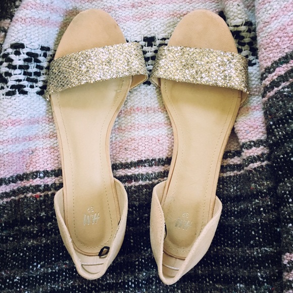 Blush Glitter Sparkle Flat Sandal