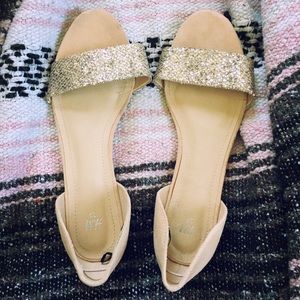Blush Glitter Sparkle Flat Sandal