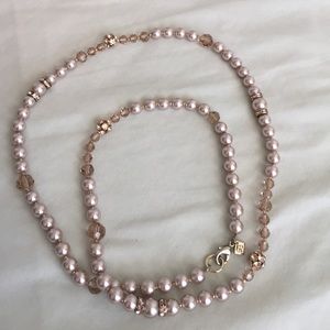 Banana Republic long beaded necklace in rose color