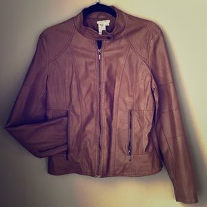 Soft cognac vegan leather jacket // Sophie Max