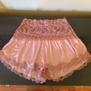 Lace and satin shorts