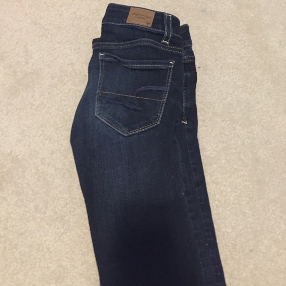 Skinny stretch dark wash denim jean