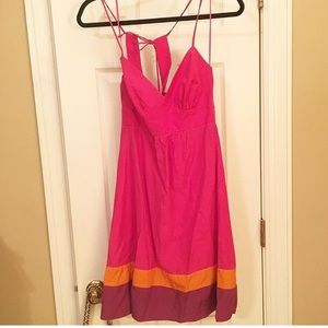 Strappy Colorblock Dress w/ Cut-Out Back