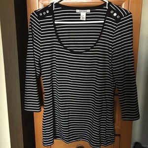 "White House Black market" striped top