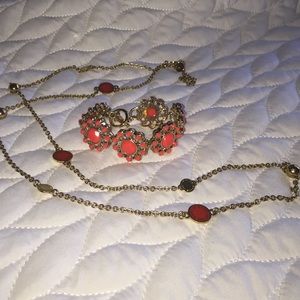 Orange and gold bracelet.