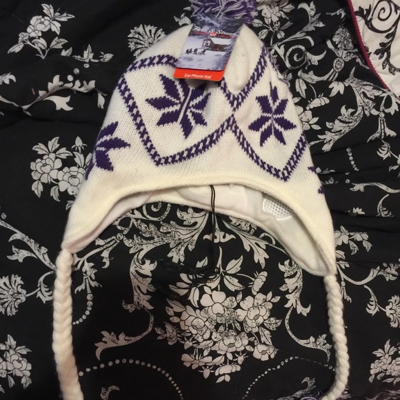 Winter hat with built in headphones.