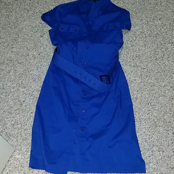 Blue button up dress
