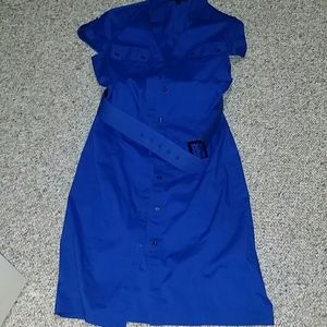 Blue button up dress