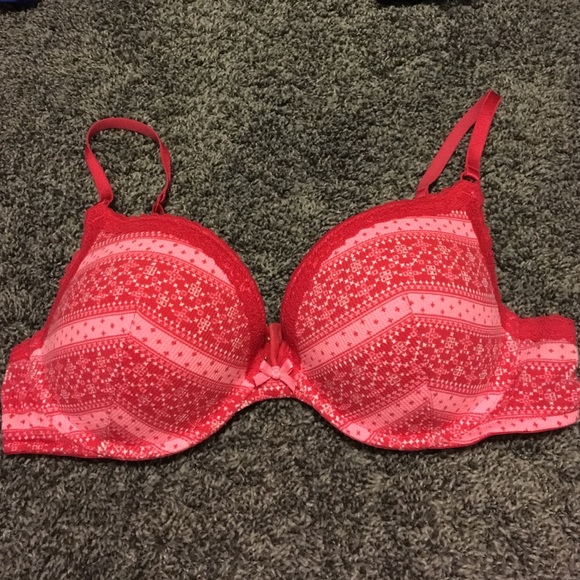 Super cute red and pink Victoria's Secret bra