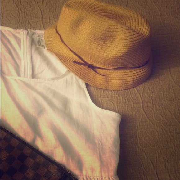 White Linen Dress - Picture 1 of 3