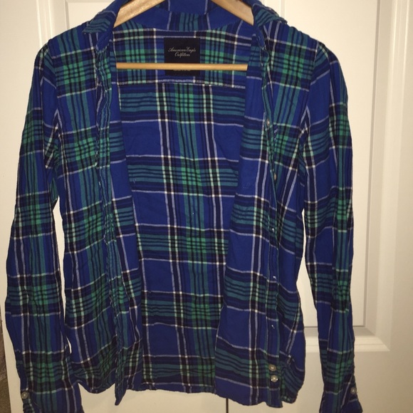 Blue and green flannel