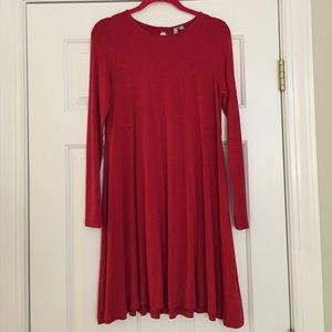 ASOS Long Sleeve Red Swing Dress US 4/Small