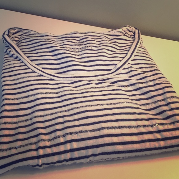 Striped Sequin Long Sleeved Shirt