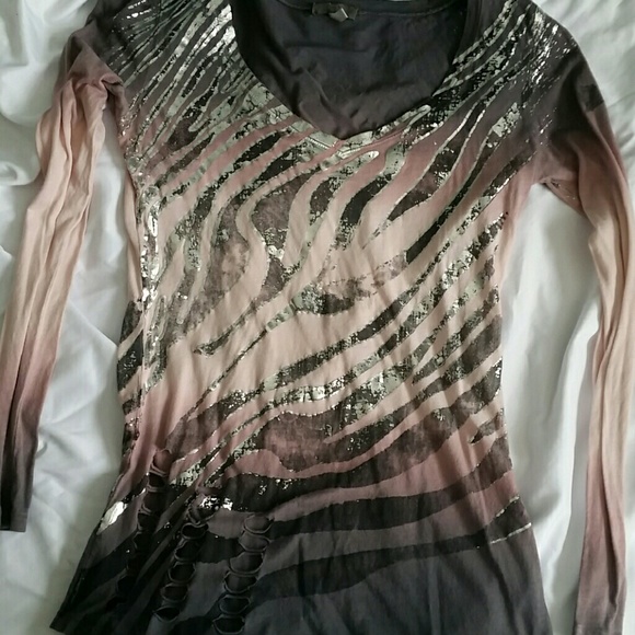 Purple pink and silver top