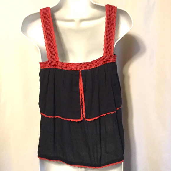 VANILLA STAR Peacoat Navy Blue Rayon Crochet Top - Picture 4 of 4