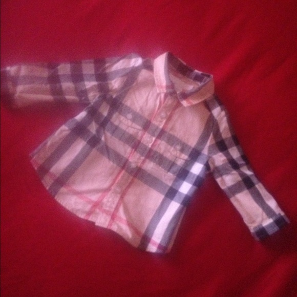 Burberry long sleeve collar shirt and pants set