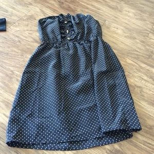 Strapless poka dot dress