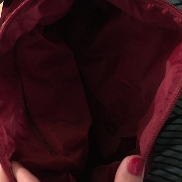 Burgundy faux suede bag - Picture 3 of 3