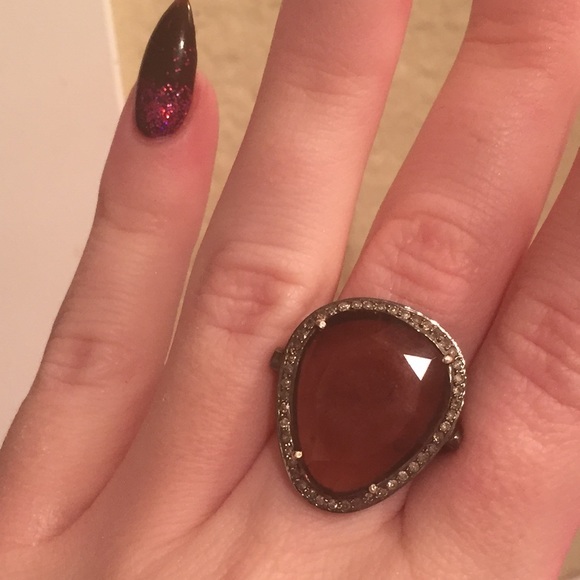 Beautiful Rubellite Tourmaline & Diamond Ring 💍 - Picture 1 of 3