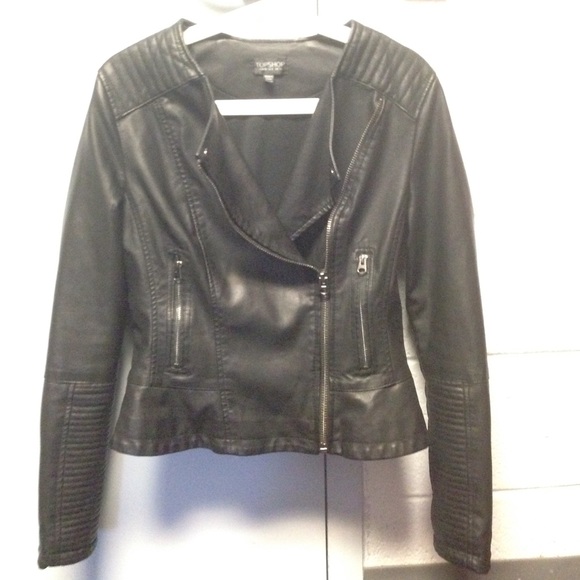 Topshop faux leather jacket