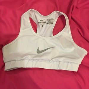 Nike white sports bra