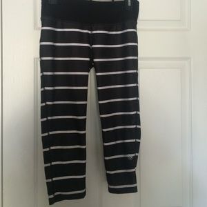 Black and white striped leggings