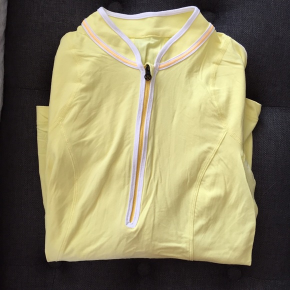 Lululemon yellow half zip long sleeve shirt - Picture 1 of 4