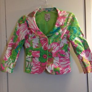 Floral cotton/spandex jacket