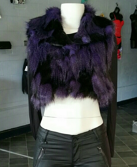 Purple fur vest