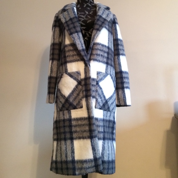 Forever 21 plaid faux shearling overcoat
