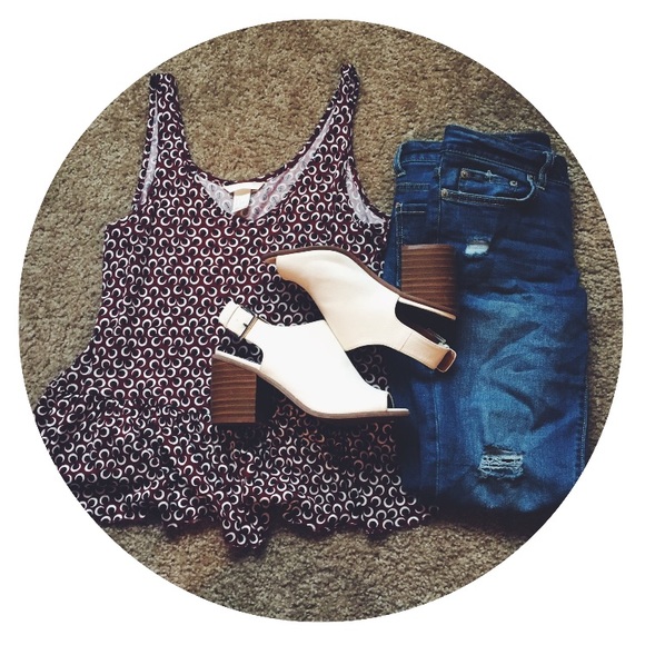 Peep Toe Chunky Heels