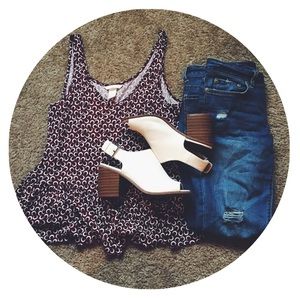 Peep Toe Chunky Heels