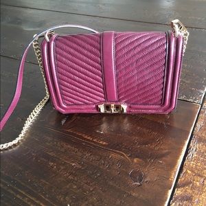 Rebecca Minkoff Burgandy purse with gold chain