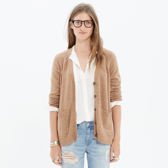 Madewell textured cardigan in brown