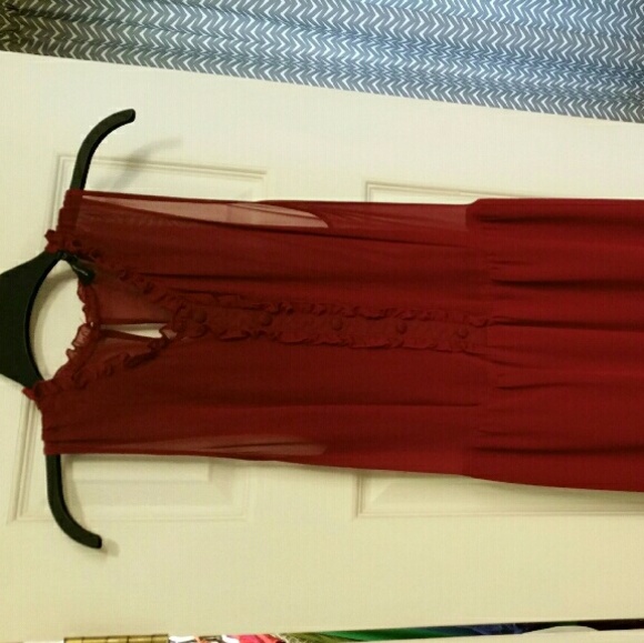 ASOS cranberry red dress in chiffon