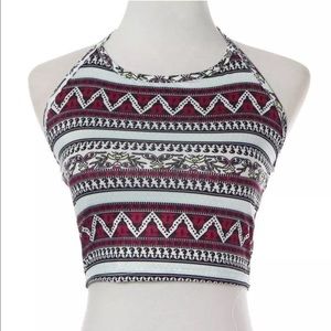Multi color striped crop top