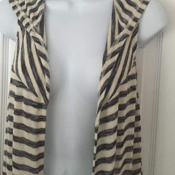Stripped  long hooded cardigan - Picture 2 of 3