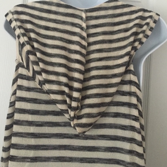 Stripped  long hooded cardigan - Picture 3 of 3