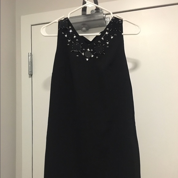 Ann Taylor low v back dress with rhinestone detail