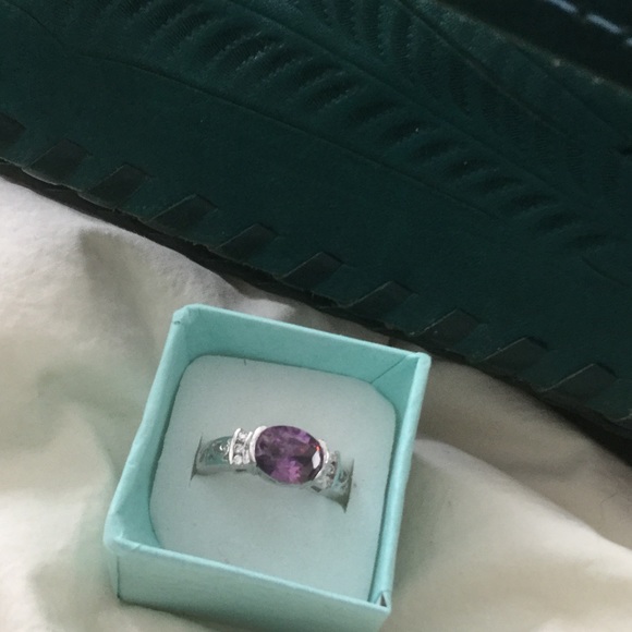 Amethyst ring in SS, 9 - Picture 2 of 5