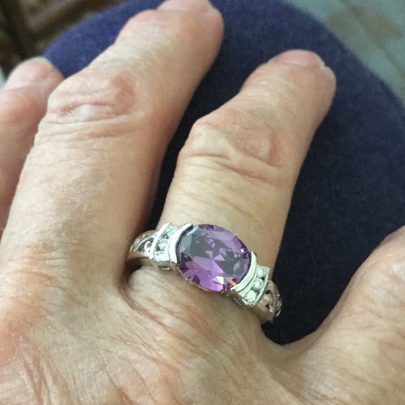 Amethyst ring in SS, 9 - Picture 5 of 5