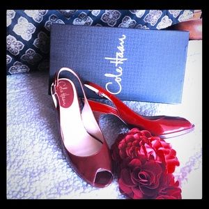 Cole Haan patent red leather heels 7/7.5