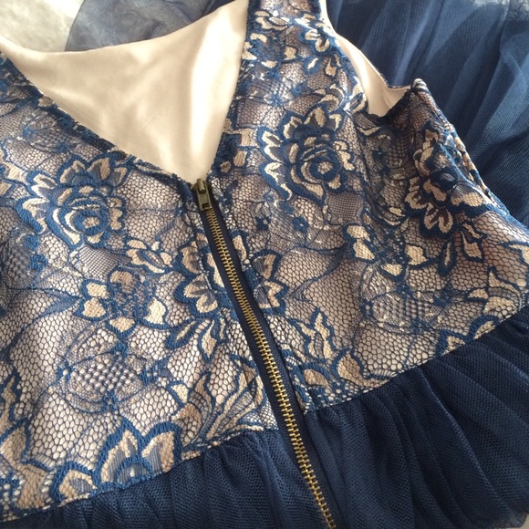 Forever 21 Navy Lace Tulle Dress - Picture 2 of 3
