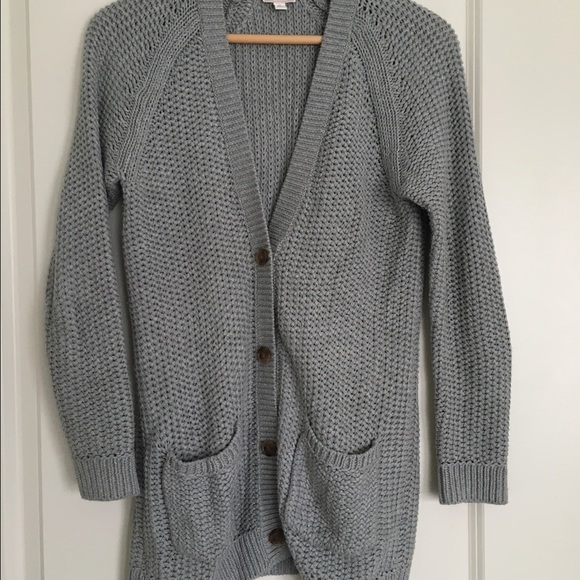 Gap grandpa style gray woven cardigan
